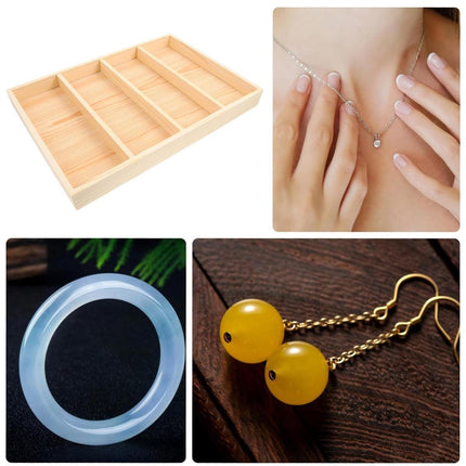 Wooden Jewellery Storage Box Display Tray Organizer for Rings Earrings Necklaces