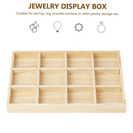 Wooden Jewellery Storage Box Display Tray Organizer for Rings Earrings Necklaces