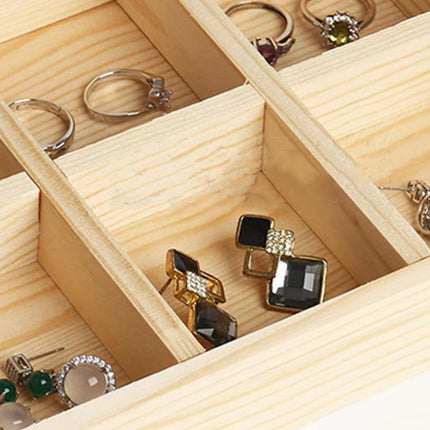 Wooden Jewellery Storage Box Display Tray Organizer for Rings Earrings Necklaces