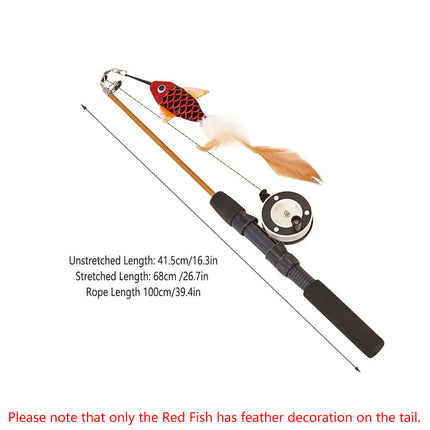 Retractable Feather Cat Play Stick Interactive Cat Fishing Rod Toy Durable