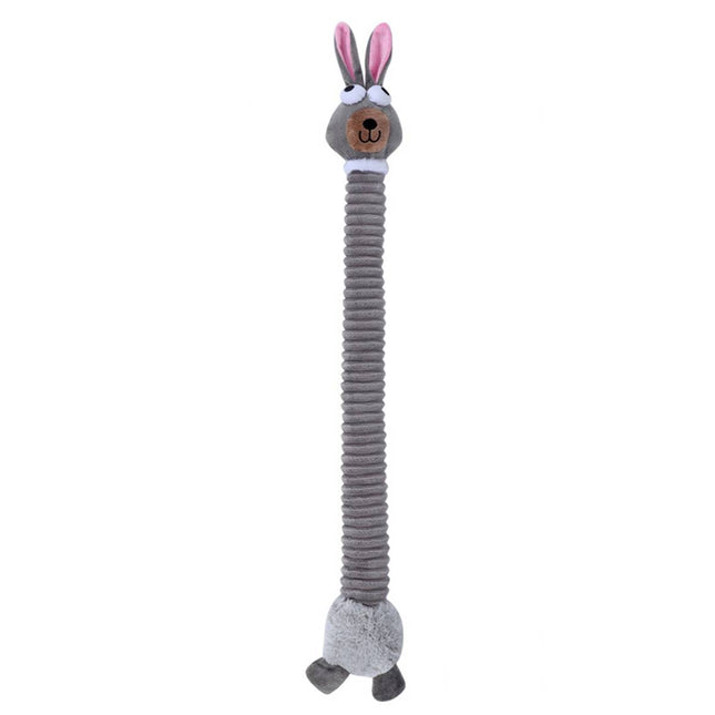 Long Neck Plush Squeaky Dog Toy Rabbit Corduroy