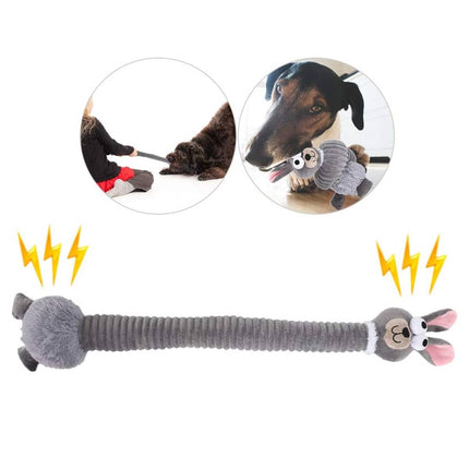 Long Neck Plush Squeaky Dog Toy Rabbit Corduroy