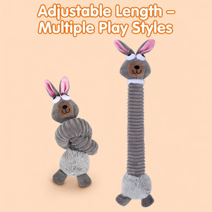 Long Neck Plush Squeaky Dog Toy Rabbit Corduroy