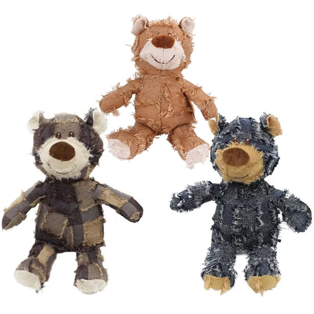 Puppy Squeaky Plush Toy Small Dog Chew Soft Bear Pet Companion