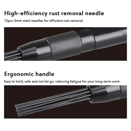 Pneumatic Rust Remover Tool Ergonomic Handle for Metal Auto Body Rust Removal