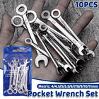 10PCS Mini Mirror Polishing Open-end Wrench and Double-purpose Wrench Set 4-11mm