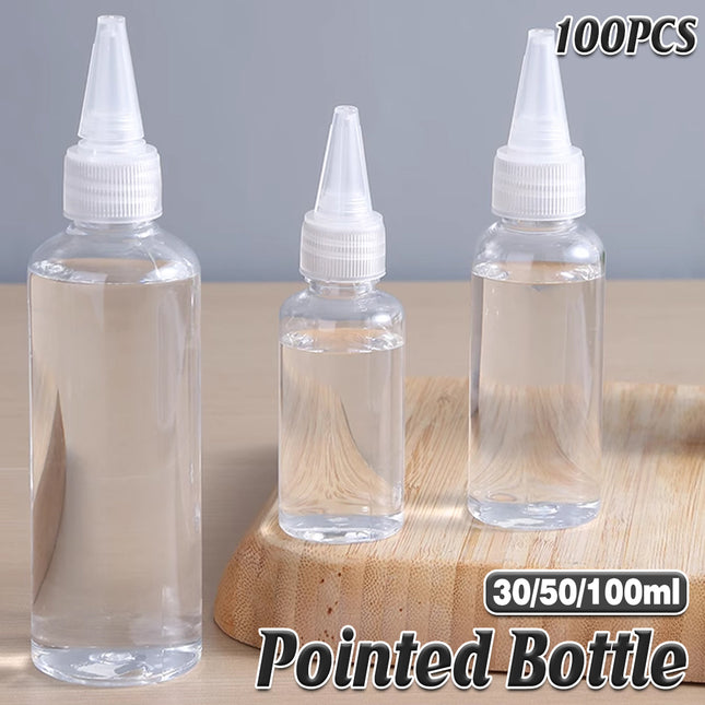 100pcs Needle Tip Plastic Bottles Transparent Squeeze Dispensing Bottle DIY Tool