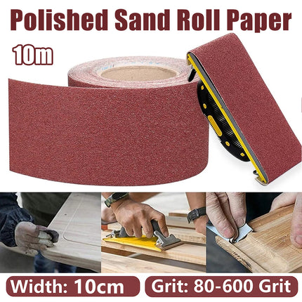 10cm Wide Soft Emery Cloth Roll Hand Torn Sanding Polishing Gauze Abrasive Sheet