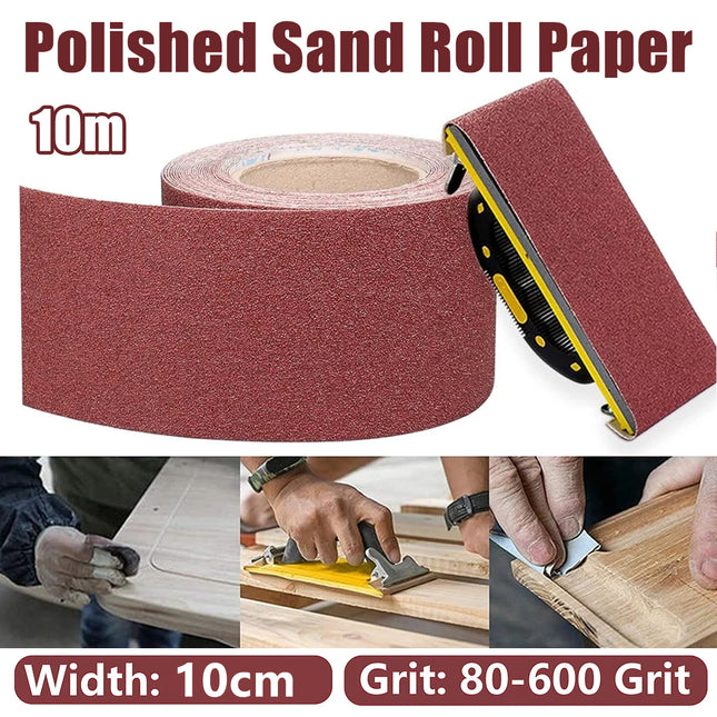 10cm Wide Soft Emery Cloth Roll Hand Torn Sanding Polishing Gauze Abrasive Sheet