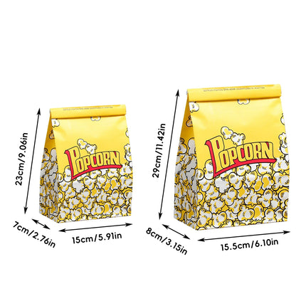 50PCS Disposable Popcorn Bags Food-Grade Oil-Proof for Snacks Candy Takeaway