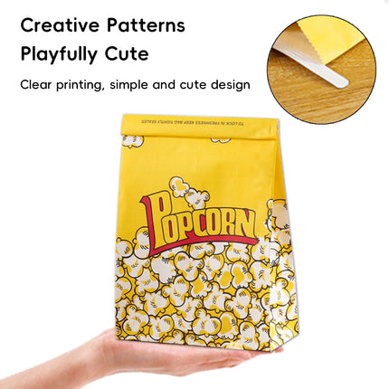 50PCS Disposable Popcorn Bags Food-Grade Oil-Proof for Snacks Candy Takeaway
