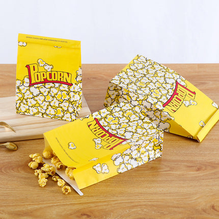 50PCS Disposable Popcorn Bags Food-Grade Oil-Proof for Snacks Candy Takeaway