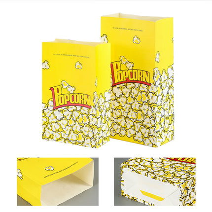 50PCS Disposable Popcorn Bags Food-Grade Oil-Proof for Snacks Candy Takeaway