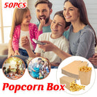 50pcs Food Grade Kraft Paper Popcorn Boxes Cinema Theater Snack Treat Supplies