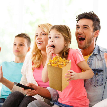 50pcs Food Grade Kraft Paper Popcorn Boxes Cinema Theater Snack Treat Supplies