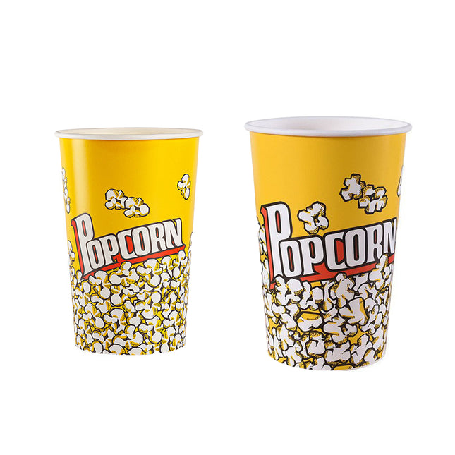 Disposable Popcorn Bucket 50PCS Pack 46/64OZ for Movie Party Snack Container