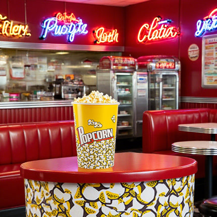 Disposable Popcorn Bucket 50PCS Pack 46/64OZ for Movie Party Snack Container