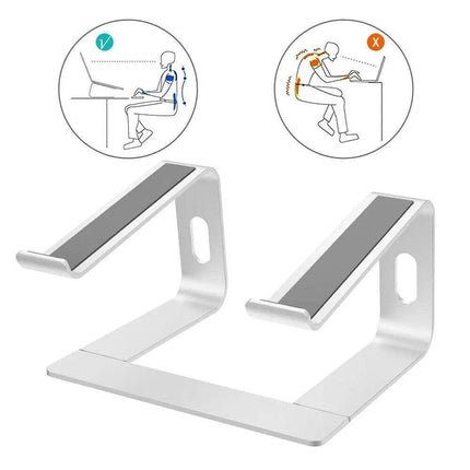 Portable Aluminium Laptop Stand Tray Holder Cooling Riser For 11”-15.4” MacBook - Aimall