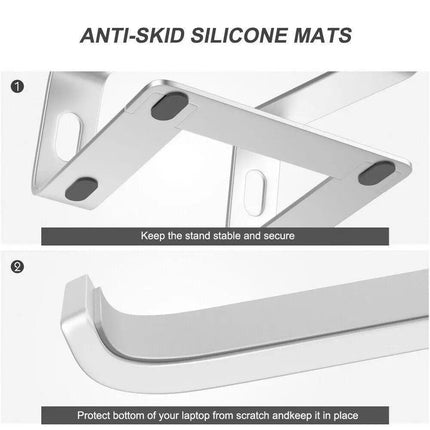 Portable Aluminium Laptop Stand Tray Holder Cooling Riser For 11”-15.4” MacBook - Aimall