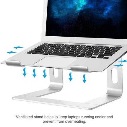 Portable Aluminium Laptop Stand Tray Holder Cooling Riser For 11”-15.4” MacBook - Aimall