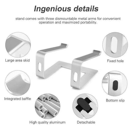 Portable Aluminium Laptop Stand Tray Holder Cooling Riser For 11”-15.4” MacBook - Aimall