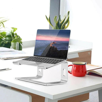 Portable Aluminium Laptop Stand Tray Holder Cooling Riser For 11”-15.4” MacBook - Aimall