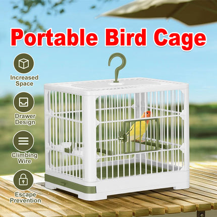 Portable Birdcage Parrot Travel Carrier Cage Lightweight Handle Design Outdoor