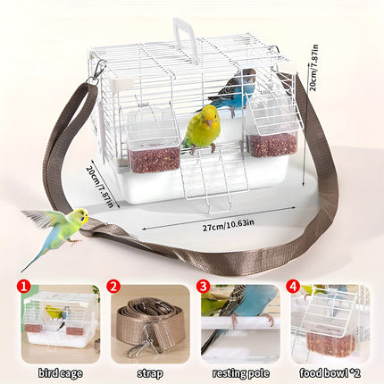 Portable Bird Carrier Cage Backpack Travel Bird Cage Outdoor Ventilated Pet Bag