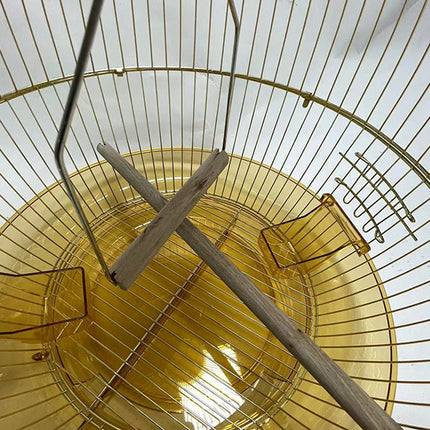 Portable Dome Bird Cage 40cm Iron Wire Hanging Hook Tray for Small Birds