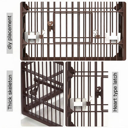 Parrot Bird Cage Foldable Portable ABS Plastic Brown Hook Tray for Small Birds