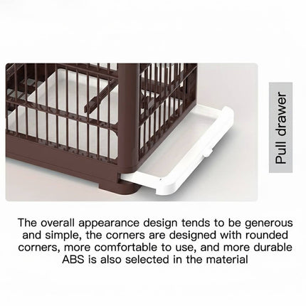 Parrot Bird Cage Foldable Portable ABS Plastic Brown Hook Tray for Small Birds