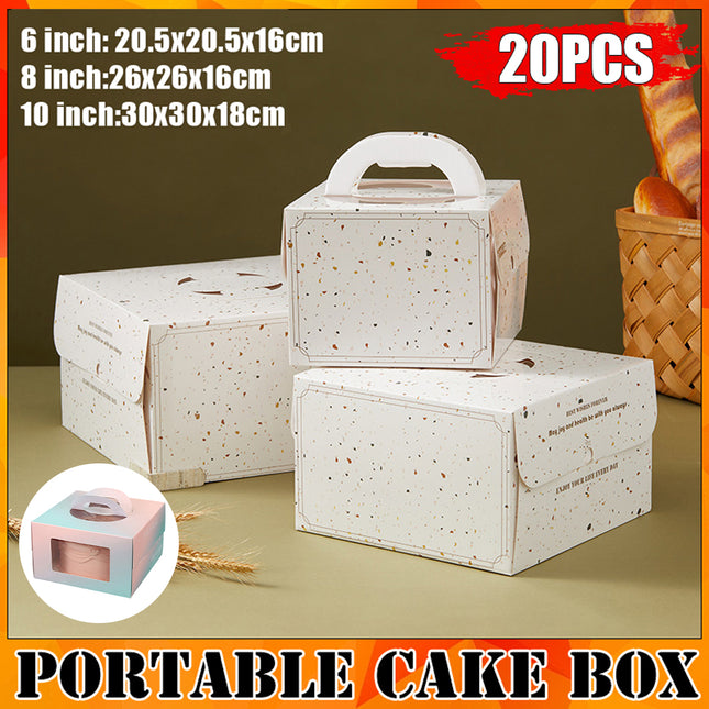 20x Portable Cake Box Cake Container Clear for Birthday Cupcakes Cookies