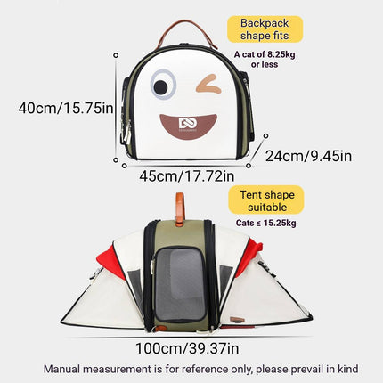 Pet Cat Backpack Carrier Expandable Tent Portable Outgoing Bag Breathable