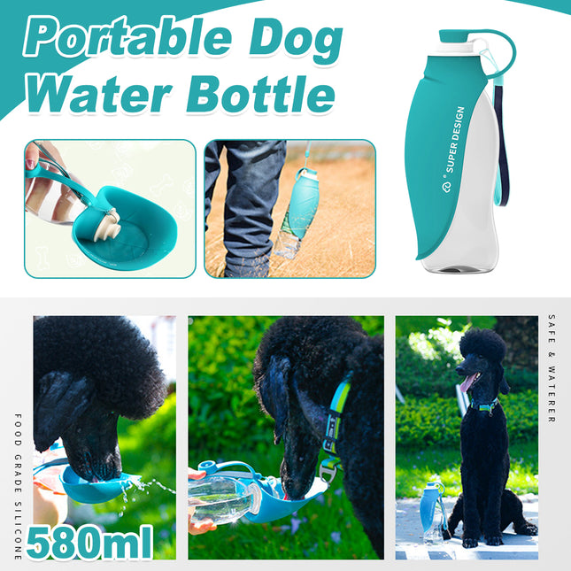 Portable Dog Cat Outdoor Water Cup 580ml Capacity Multicolour Leakproof Durable