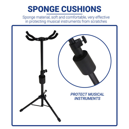 Retro Special Double Head Guitar Rack Wooden Guzheng Stool Floor Portable Type