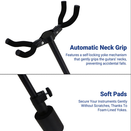 Retro Special Double Head Guitar Rack Wooden Guzheng Stool Floor Portable Type