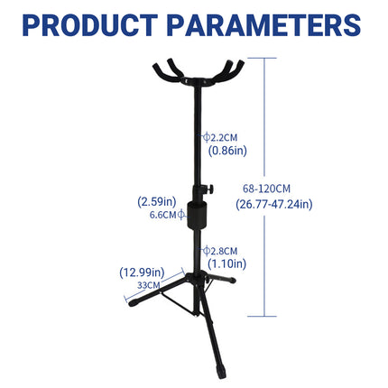 Retro Special Double Head Guitar Rack Wooden Guzheng Stool Floor Portable Type