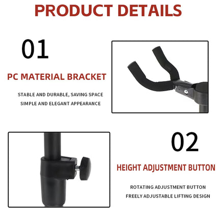 Retro Special Double Head Guitar Rack Wooden Guzheng Stool Floor Portable Type