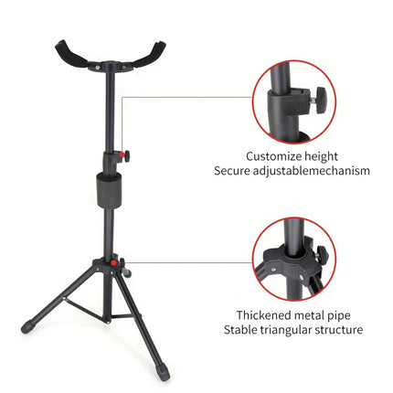 Retro Special Double Head Guitar Rack Wooden Guzheng Stool Floor Portable Type
