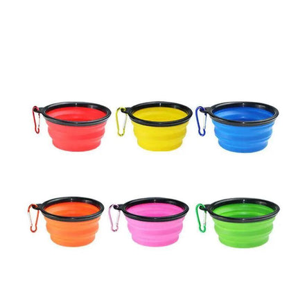 Portable Foldable Pet Bowl Collapsible Silicone Food Water Feeder Dog Cat Cup AU - Aimall