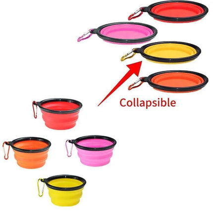 Portable Foldable Pet Bowl Collapsible Silicone Food Water Feeder Dog Cat Cup AU - Aimall