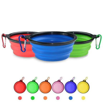Portable Foldable Pet Bowl Collapsible Silicone Food Water Feeder Dog Cat Cup AU - Aimall