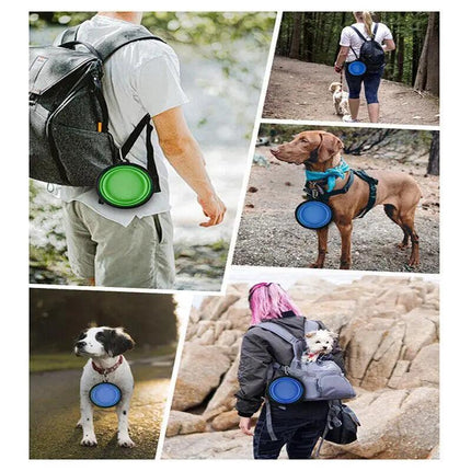 Portable Foldable Pet Bowl Collapsible Silicone Food Water Feeder Dog Cat Cup AU - Aimall