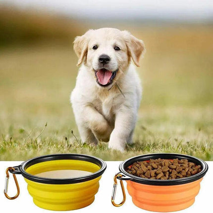 Portable Foldable Pet Bowl Collapsible Silicone Food Water Feeder Dog Cat Cup AU - Aimall