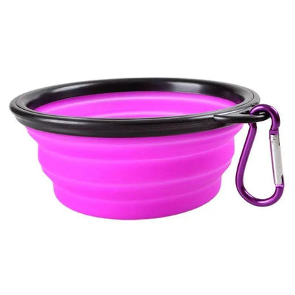 Portable Foldable Pet Bowl Collapsible Silicone Food Water Feeder Dog Cat Cup AU - Aimall