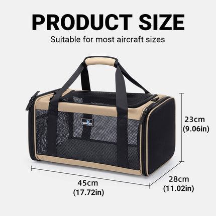 Expandable Pet Carrier Travel Bag - Breathable Mesh, Folding Cat & Dog Tote