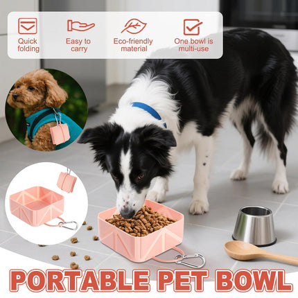 Portable Pet Bowl Travel Foldable Silicone for Dog Cat Outdoor Walking Hiking