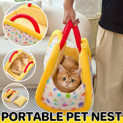 Handheld Universal Semi Enclosed Portable Pet Nest Cozy Den Travel Outdoor Use
