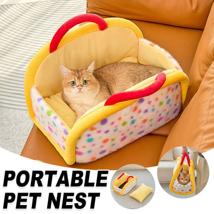 Handheld Universal Semi Enclosed Portable Pet Nest Cozy Den Travel Outdoor Use