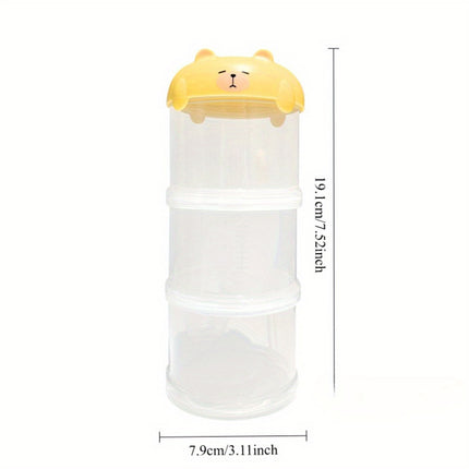 3-Tier Portable Pet Food Storage Container - Stackable Snack Bucket Bear Lid